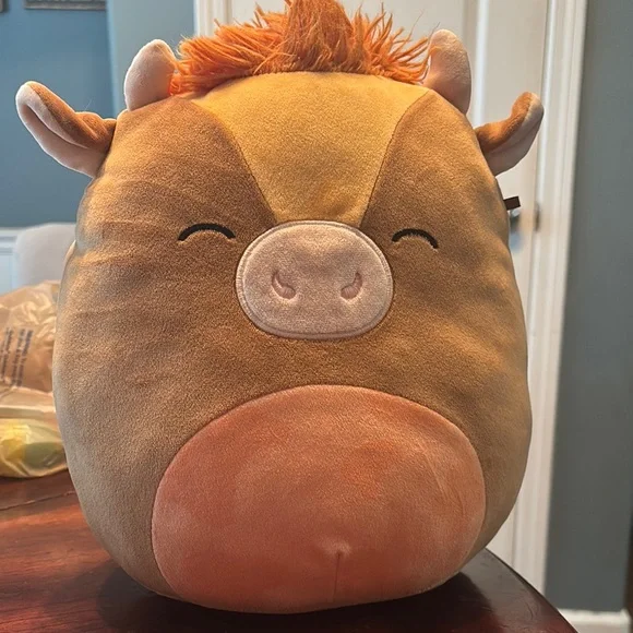 Squishmallows Quinick the Brown Cow 10" preloved - Picture 1 of 3